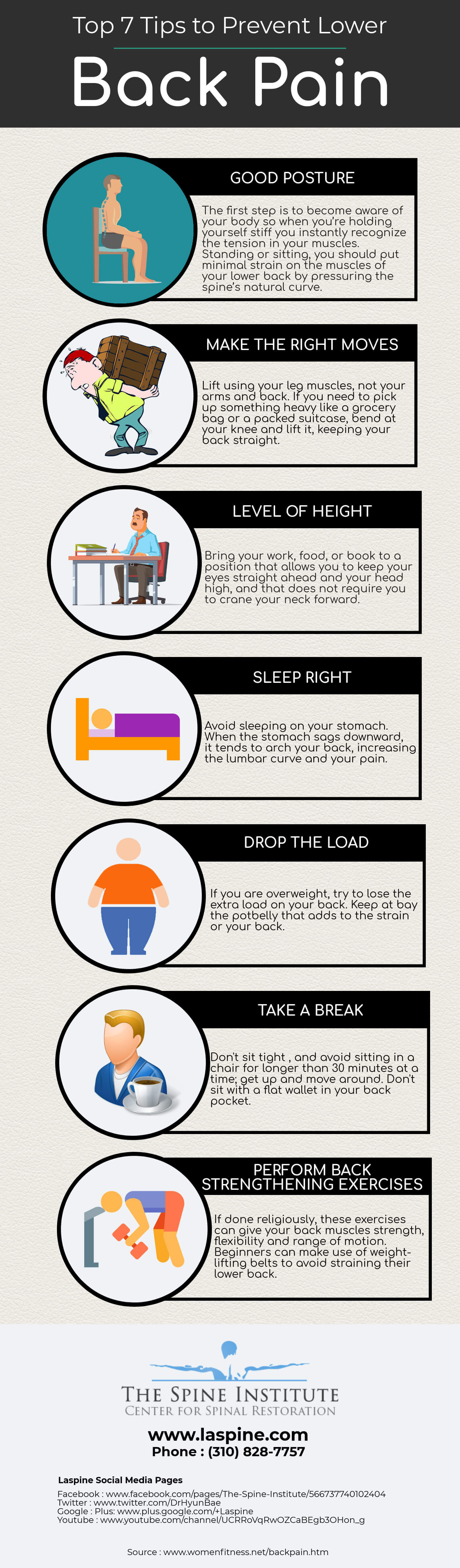 7 Ways to Naturally Relieve Back Pain Infographic